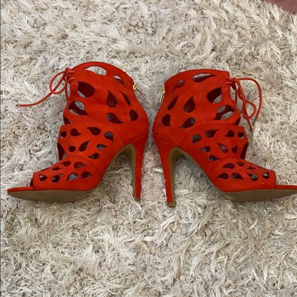 Also- Burnt Orange zip up heels - Picture 2 of 4